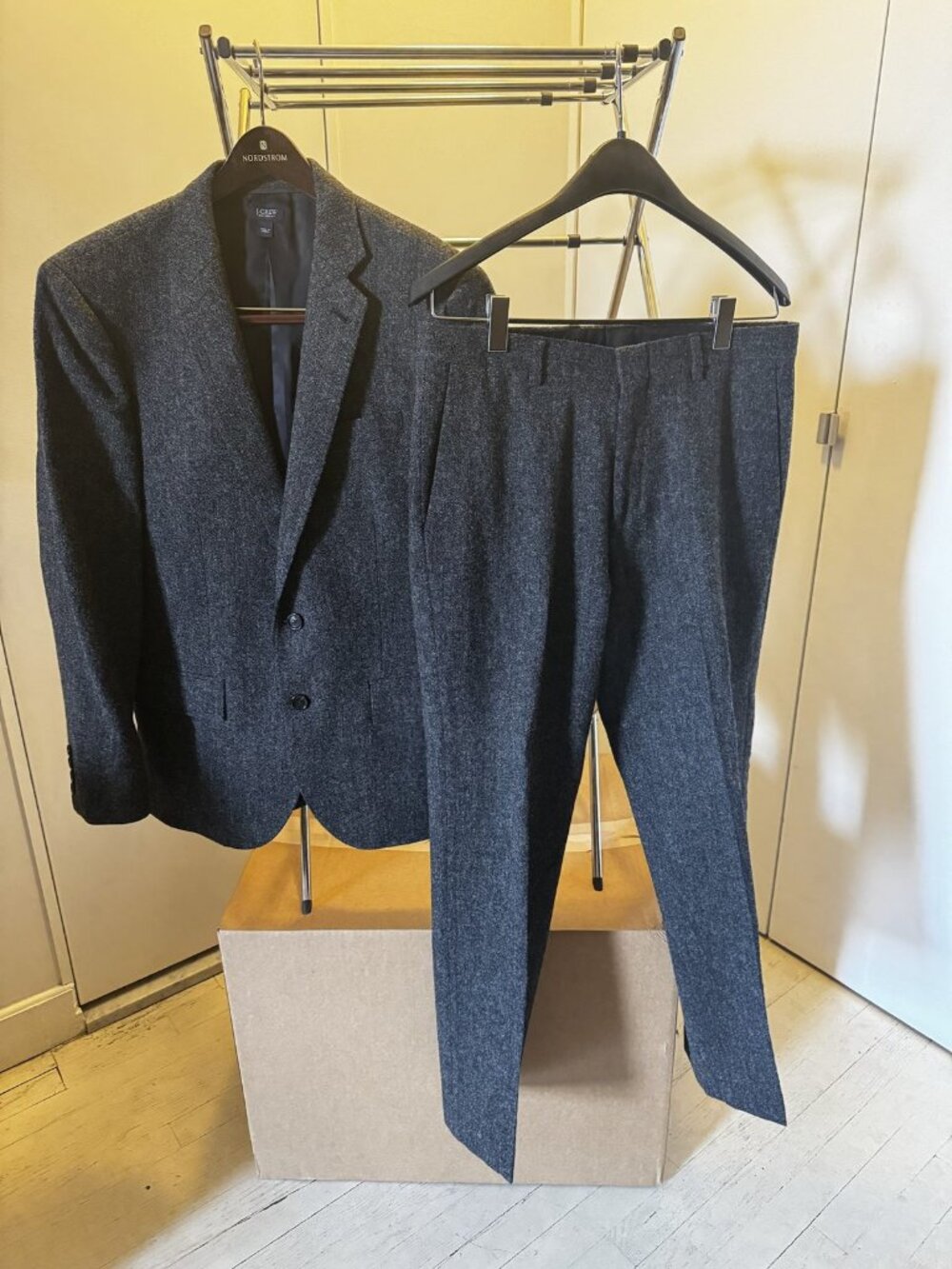 J.Crew Ludlow Slim Dark Grey Yorkshire Tweed Wool Suit 38S